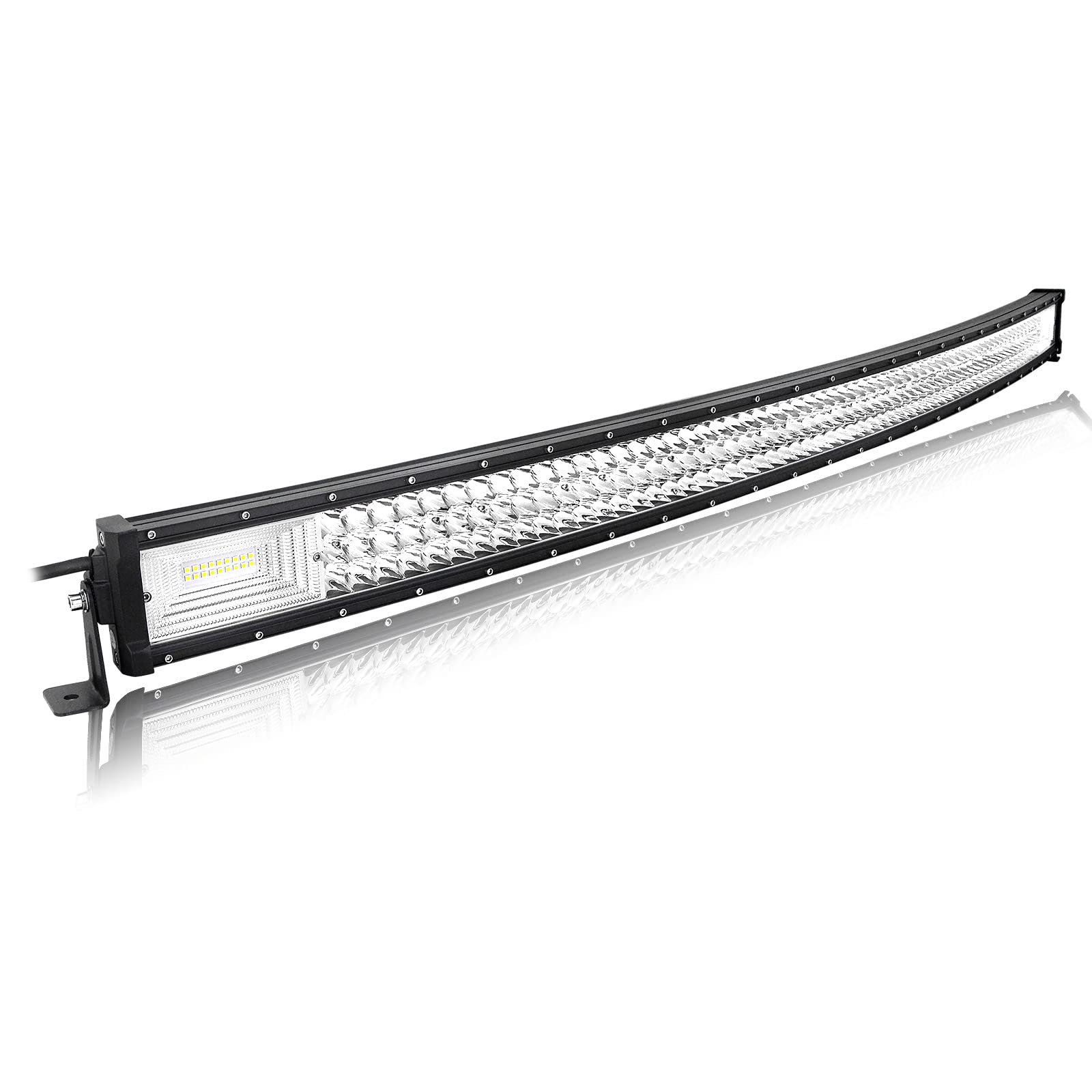 Willpower 50 Zoll 127CM 648W Led Arbeitsscheinwerfer Bar Gebogen Led Scheinwerfer 12V 24V Wasserdicht Flutlicht Spot Led Bar für Offroad Auto Traktor Zusatzscheinwerfer Rückfahrscheinwerfer Lightbar von Willpower