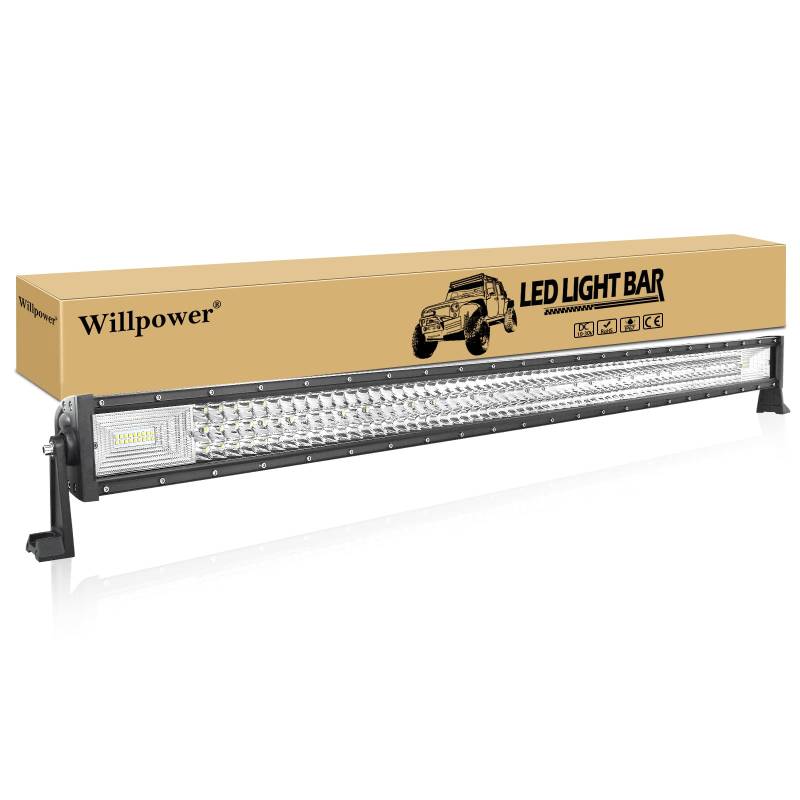 Willpower 50 Zoll 648W LED Licht Bar Spot Flutlicht Combo Beam 12V 24V Driving Off Road Lights Wasserdicht Arbeit Nebelscheinwerfer für 4X4 Offroad Truck Auto ATV SUV Fahrzeug Boot Licht von Willpower