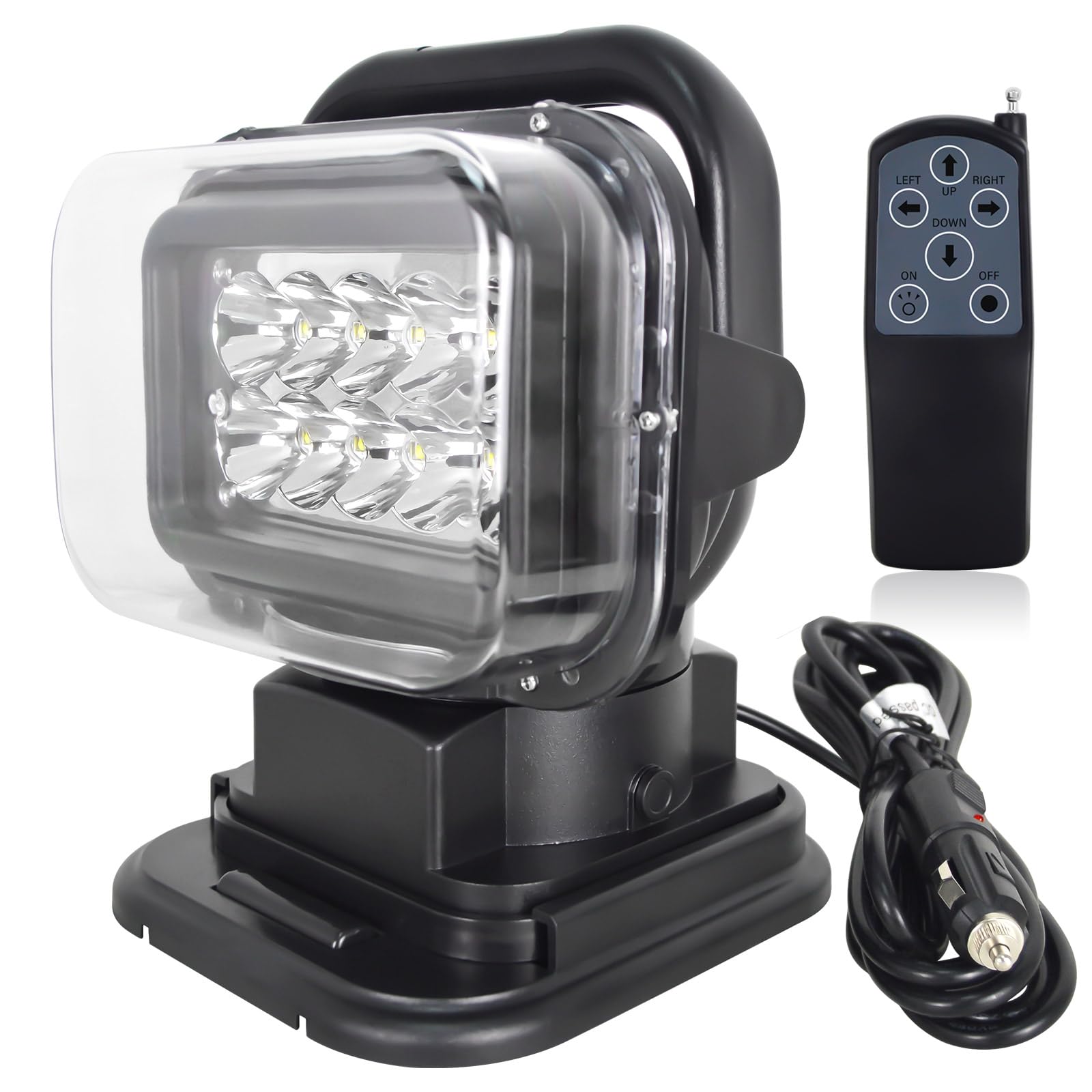 Willpower 50W 360 Grad rotierende Fernbedienung LED Suchscheinwerfer Arbeitslicht 12-24V Spot für Geländewagen ATV Trucks Boote und mehr von Willpower