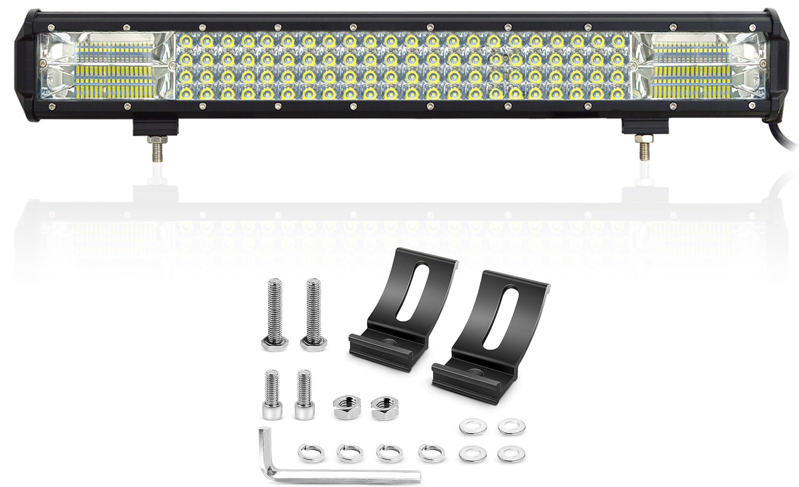Willpower 510W LED Arbeitsscheinwerfer Bar Spot Flood Combo 20 Zoll Reflektor Offroad Scheinwerfer Arbeitslicht – 4 Reihe LED Zusatzscheinwerfer Leuchtbalken für UTV ATV SUV 12V 24V von Willpower