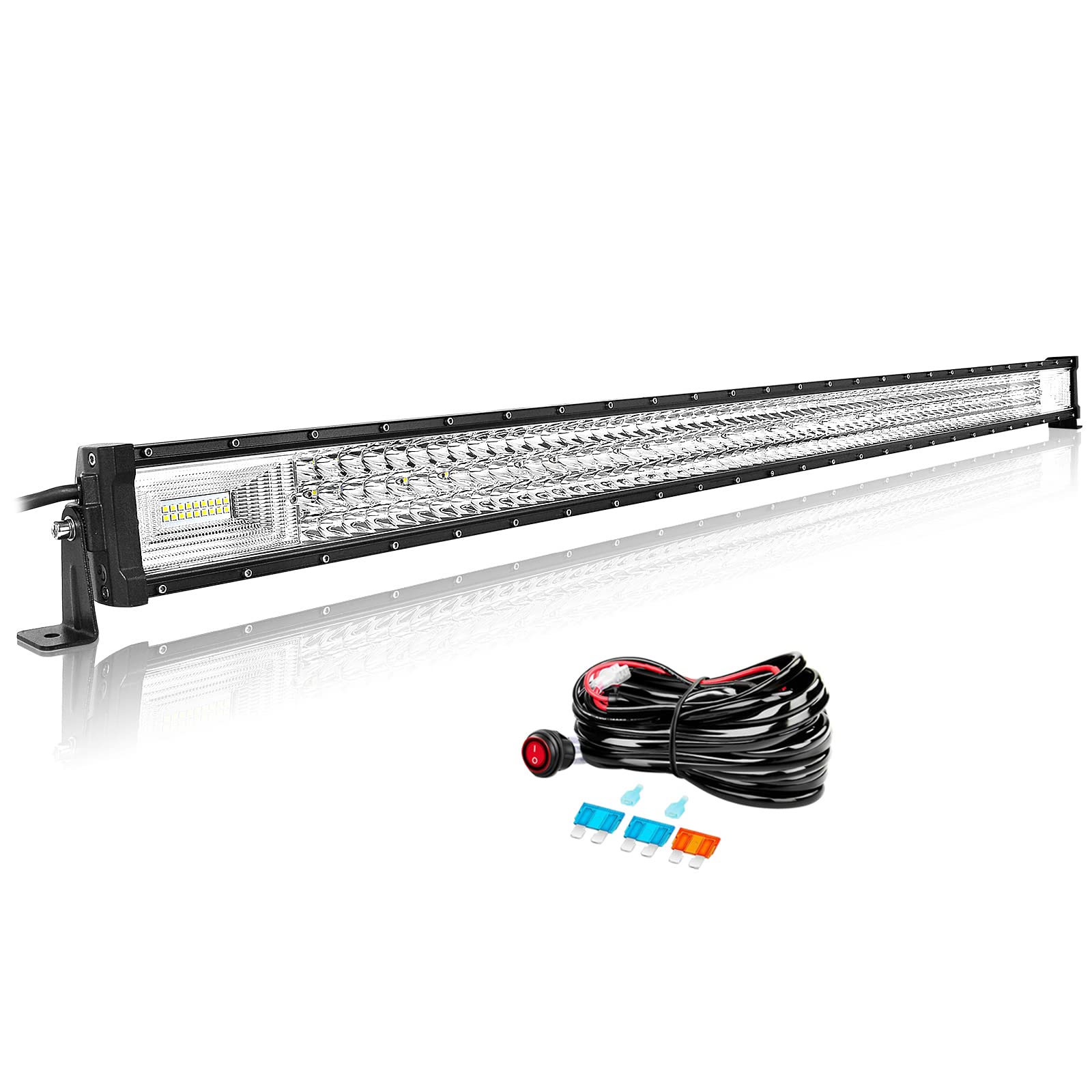 Willpower 52 Zoll 132CM 675W Led Arbeitsscheinwerfer Bar Led Scheinwerfer 12V 24V Wasserdicht Flutlicht Spot Led Bar für Offroad Auto Traktor Zusatzscheinwerfer Rückfahrscheinwerfer mit Kabelbaum von Willpower