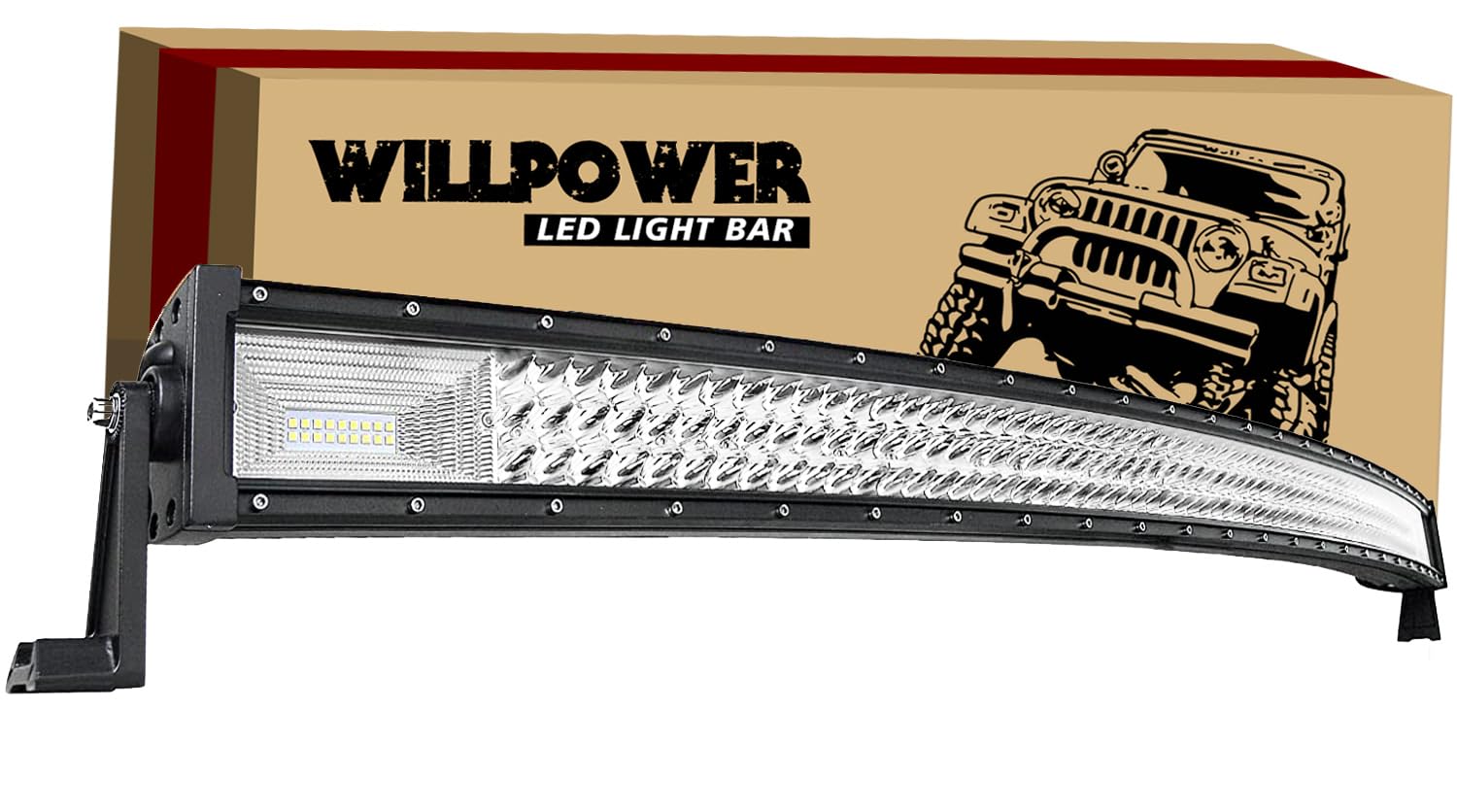 Willpower 675W Bogen LED Arbeitsscheinwerfer Bar, 52'' 130CM LED Zusatzscheinwerfer für Offroad Auto Scheinwerfer Traktor 4x4 SUV ATV von Willpower