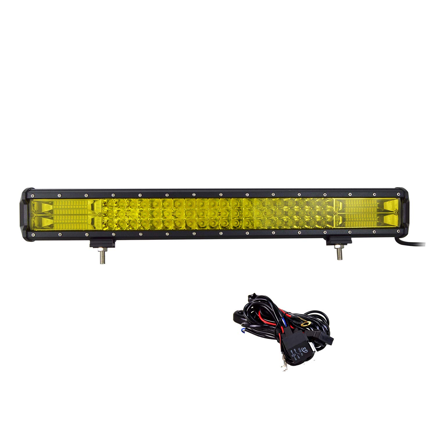 Willpower 58cm 324W LED Arbeitsscheinwerfer Bar Gelb Bernstein LED Scheinwerfer 12V 24V mit Kabelbaum Flutlicht Reflektor Combo Arbeitslicht Zusatzscheinwerfer für Auto Offroad Traktor SUV UTV ATV Willpower 58cm 324W LED Arbeitsscheinwerfer Bar Gelb Bernstein LED Scheinwerfer 12V 24V mit Kabelbaum Flutlicht Reflektor Combo Arbeitslicht Zusatzscheinwerfer für Auto Offroad Traktor SUV UTV ATV von Willpower