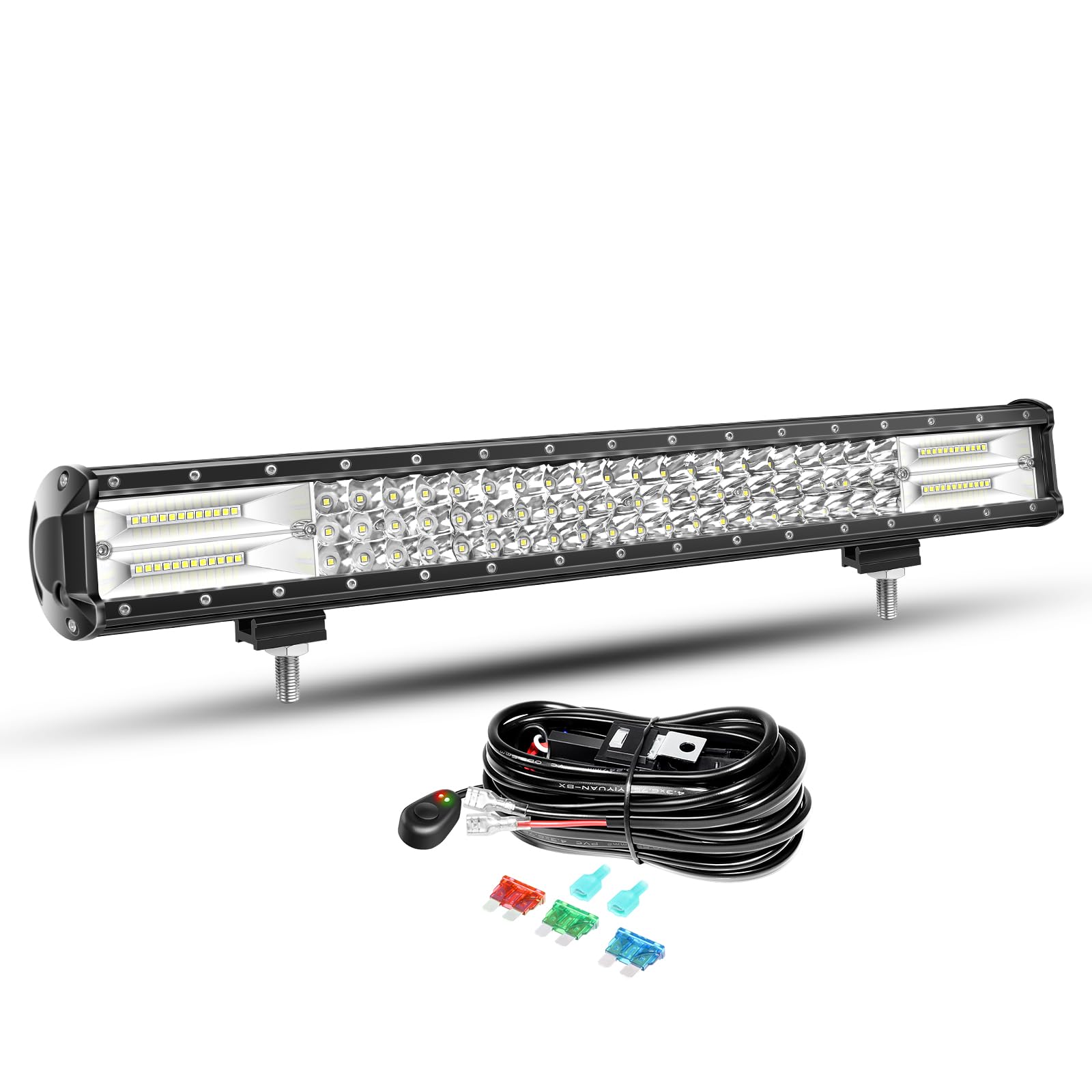 Willpower 58cm 324W LED Arbeitsscheinwerfer Bar LED Scheinwerfer 12V 24V mit Kabelbaum Flutlicht Reflektor Combo Arbeitslicht Zusatzscheinwerfer für Auto Offroad Traktor SUV UTV ATV von Willpower