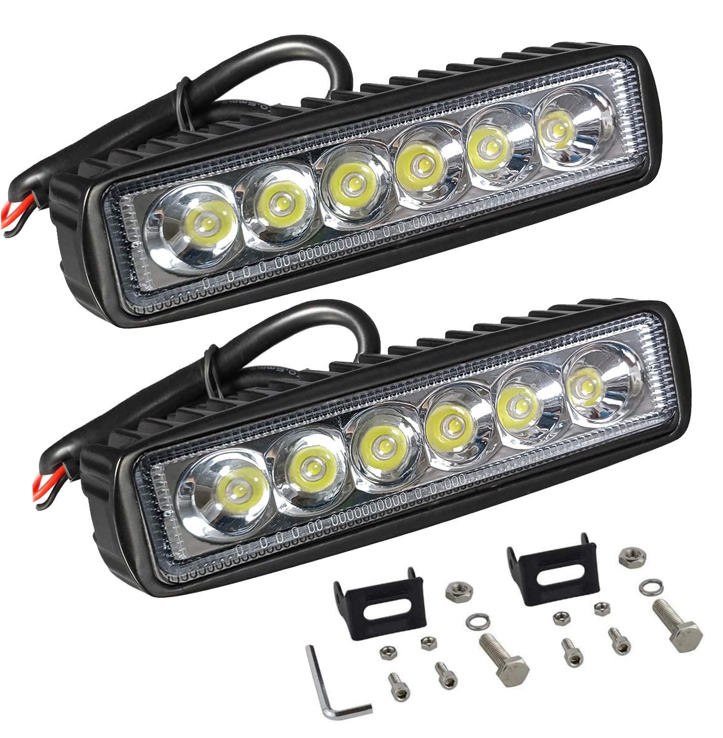Willpower 2 Pcs LED Arbeitsscheinwerfer, 6 Zoll 18W Strahler led fernscheinwerfer, Led Scheinwerfer 12v für Auto Bagger Anhänger Traktoren LKW SUV offroad Willpower 2 Pcs LED Arbeitsscheinwerfer, 6 Zoll 18W Strahler led fernscheinwerfer, Led Scheinwerfer 12v für Auto Bagger Anhänger Traktoren LKW SUV offroad von Willpower