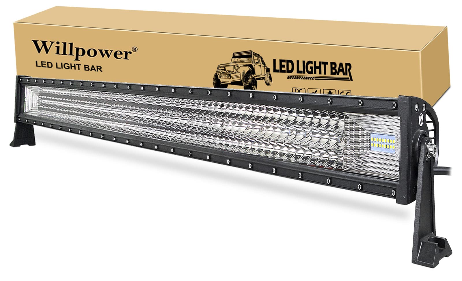 Willpower 675W LED Arbeitsscheinwerfer Bar, 52'' 130CM LED Zusatzscheinwerfer für Offroad Auto Scheinwerfer Traktor 4x4 SUV ATV von Willpower