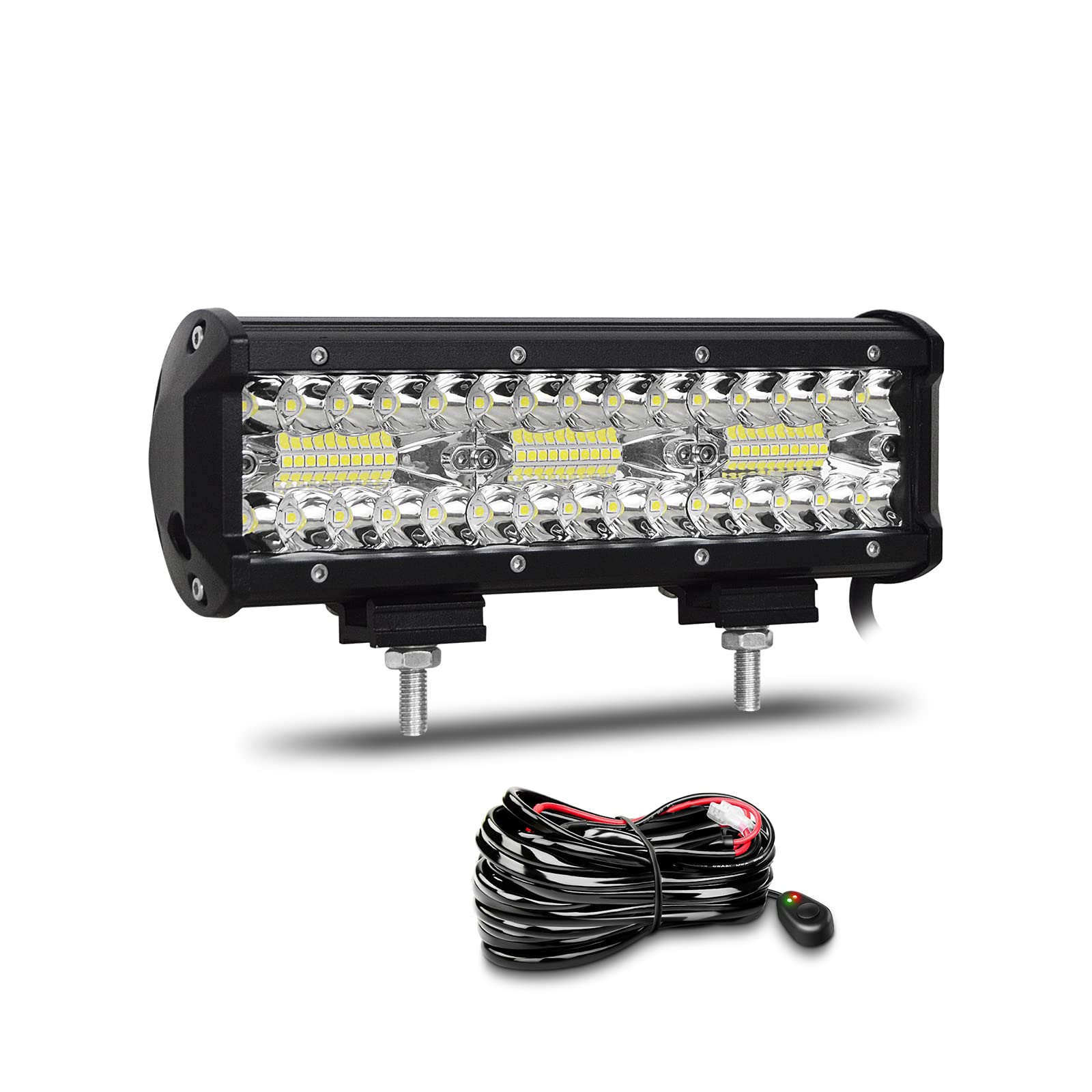 Willpower 9 Zoll 23CM 180W Led Arbeitsscheinwerfer Bar Led Scheinwerfer 12V 24V Wasserdicht Flutlicht Spot Combo Led Bar für Offroad Auto Traktor Zusatzscheinwerfer Rückfahrscheinwerfer mit Kabelbaum von Willpower