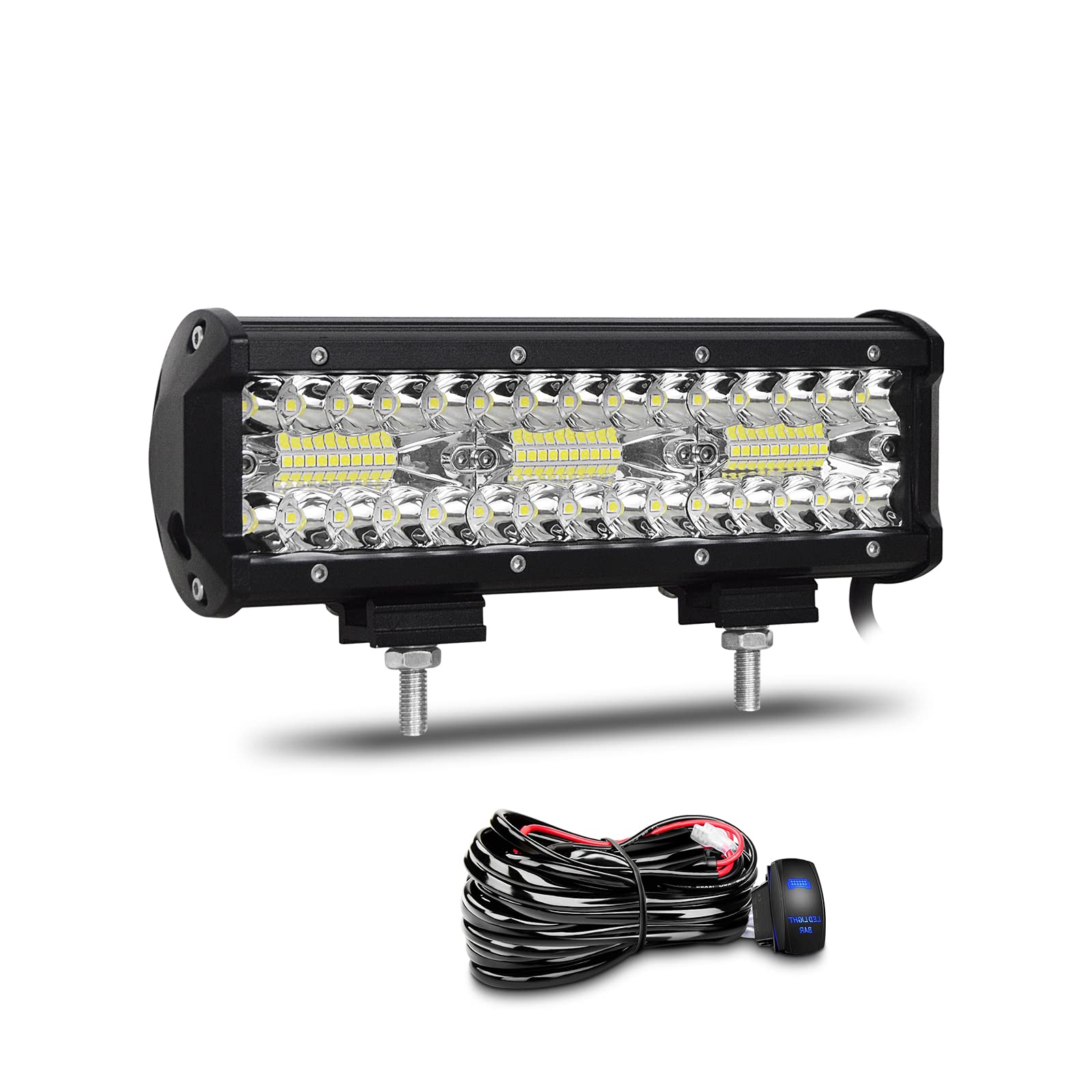 Willpower 9 Zoll 180W Led Arbeitsscheinwerfer Bar 12V 24V Led Scheinwerfer Wasserdicht Flutlicht Spot Combo für Offroad Auto Traktor Zusatzscheinwerfer Rückfahrscheinwerfer mit Kabelbaum Willpower 9 Zoll 180W Led Arbeitsscheinwerfer Bar 12V 24V Led Scheinwerfer Wasserdicht Flutlicht Spot Combo für Offroad Auto Traktor Zusatzscheinwerfer Rückfahrscheinwerfer mit Kabelbaum von Willpower