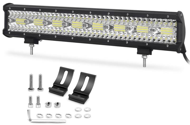 Willpower 23 Zoll 480W LED Arbeitsscheinwerfer Bar, led balken für Auto Bagger Anhänger Traktoren LKW SUV offroad von Willpower