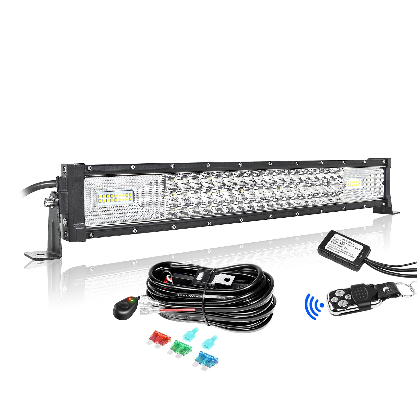 Willpower 🚗 LED-Stange, 56 cm, 270 W, mit Kabelbaum, Stroboskop, 12 V, 24 V, IP67, lange Reichweite, LED-Scheinwerfer, 6000 K, für 4 x 4 Traktoren, Auto, LKW, Boot, Offroad Willpower 🚗 LED-Stange, 56 cm, 270 W, mit Kabelbaum, Stroboskop, 12 V, 24 V, IP67, lange Reichweite, LED-Scheinwerfer, 6000 K, für 4 x 4 Traktoren, Auto, LKW, Boot, Offroad von Willpower