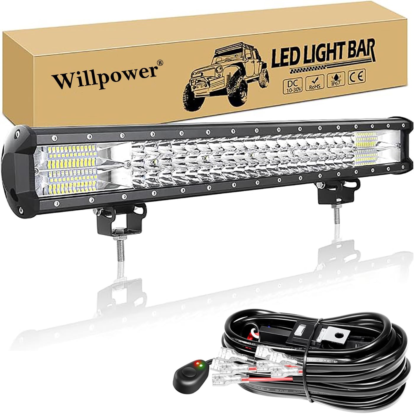 Willpower Led Arbeitsscheinwerfer Bar, 23 Zoll 324W Led Balken 12v Mit Halterungen Wasserdicht led lightbar Auto led lichtbalken 12v led Scheinwerfer für SUV Offroad ATV UTV 4x4 Willpower Led Arbeitsscheinwerfer Bar, 23 Zoll 324W Led Balken 12v Mit Halterungen Wasserdicht led lightbar Auto led lichtbalken 12v led Scheinwerfer für SUV Offroad ATV UTV 4x4 von Willpower