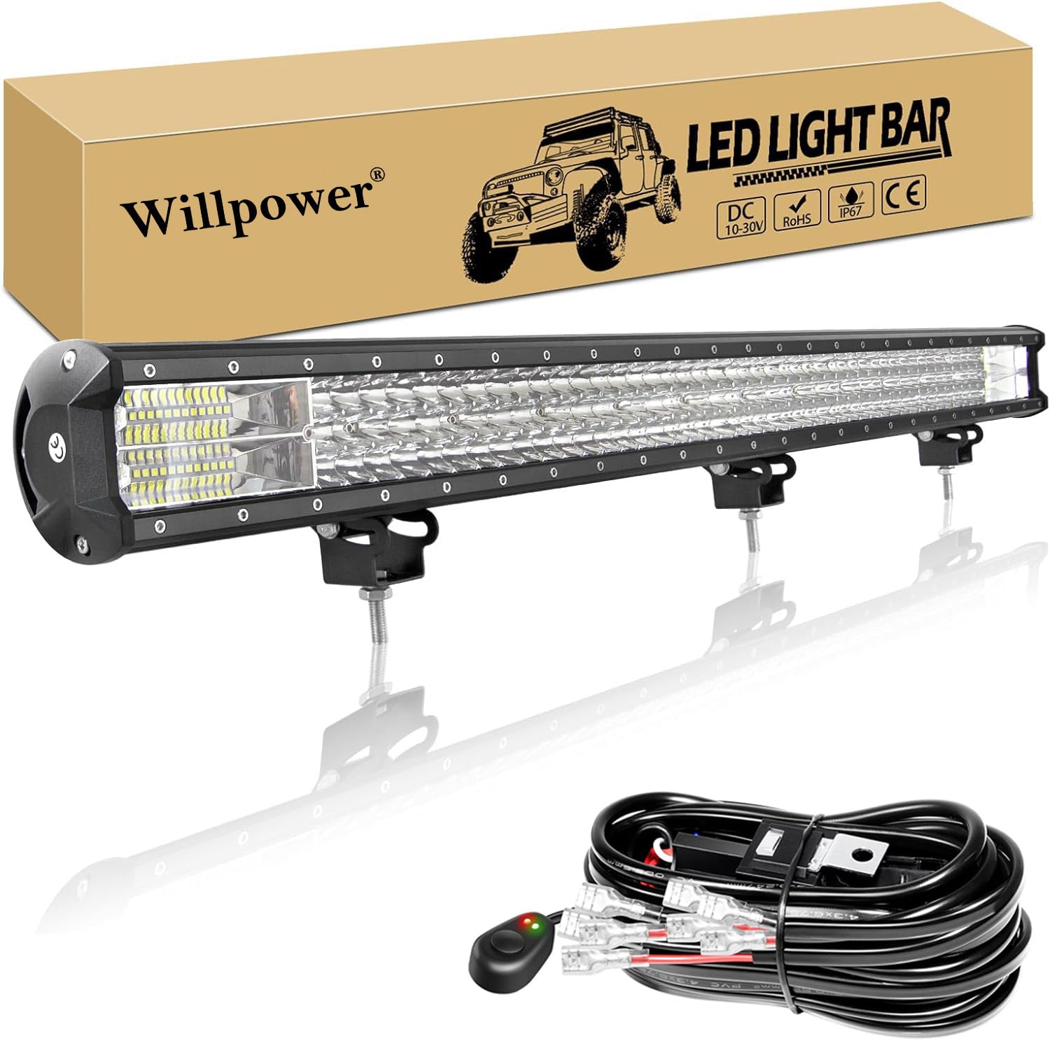 Willpower Led Arbeitsscheinwerfer Bar, 39 Zoll 540W Led Balken 12v Mit Halterungen Wasserdicht led lightbar Auto led lichtbalken 12v led Scheinwerfer für SUV Offroad ATV UTV 4x4 Willpower Led Arbeitsscheinwerfer Bar, 39 Zoll 540W Led Balken 12v Mit Halterungen Wasserdicht led lightbar Auto led lichtbalken 12v led Scheinwerfer für SUV Offroad ATV UTV 4x4 von Willpower
