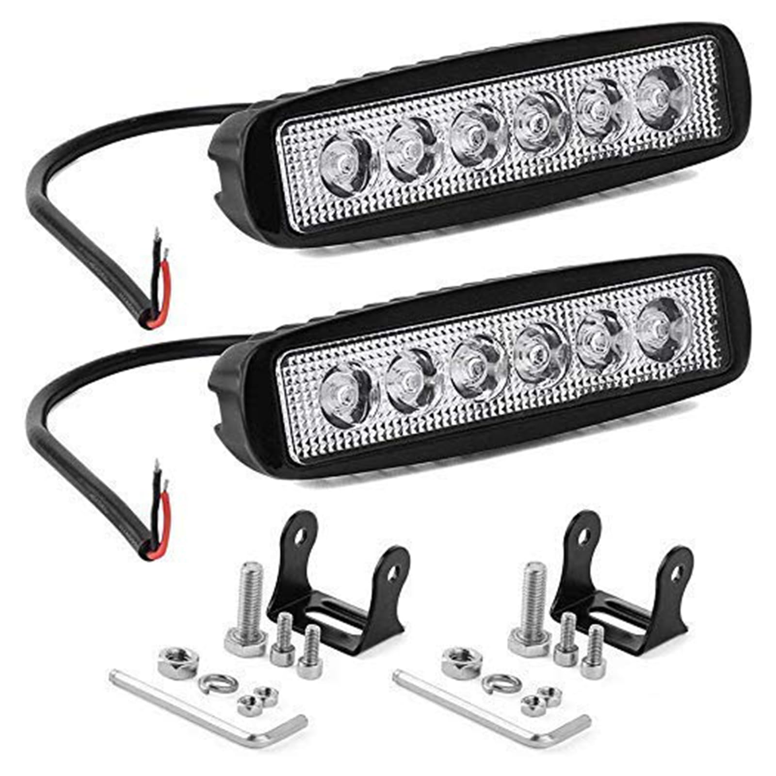 Willpower 2PCS Mini Led Arbeitsscheinwerfer Bar 6 Zoll 18W LED Scheinwerfer 12V 24V Spot Zusatzscheinwerfer Wasserdicht LED Light Bar für Auto Traktor Offroad SUV UTV ATV 4x4 von Willpower