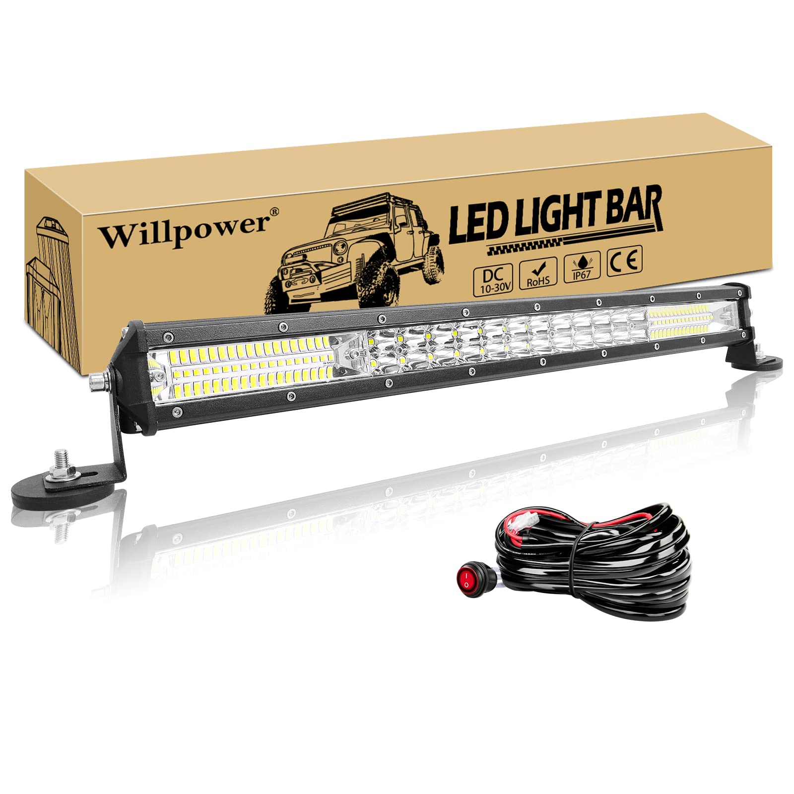 Willpower Led Arbeitsscheinwerfer Bar Traktor 20 Zoll 180W + Magnet Halterungen + Kabelbaum Led Scheinwerfer 12V 24V Zusatzscheinwerfer IP67 Wasserdicht LED Light bar für Offroad Auto LKW 4x4 ATV Willpower Led Arbeitsscheinwerfer Bar Traktor 20 Zoll 180W + Magnet Halterungen + Kabelbaum Led Scheinwerfer 12V 24V Zusatzscheinwerfer IP67 Wasserdicht LED Light bar für Offroad Auto LKW 4x4 ATV von Willpower