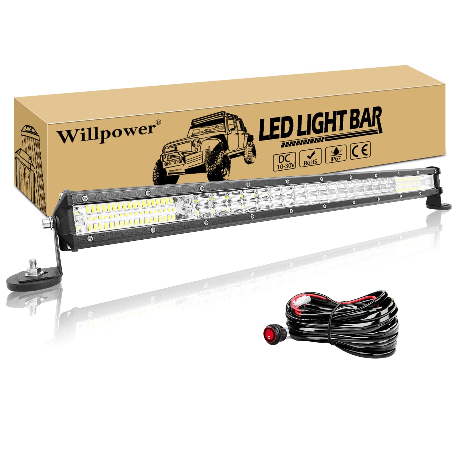 Willpower Led Arbeitsscheinwerfer Bar Traktor 24 Zoll 216W + Magnet Halterungen + Kabelbaum Led Scheinwerfer 12V 24V Zusatzscheinwerfer IP67 Wasserdicht LED Light bar für Offroad Auto LKW 4x4 ATV Willpower Led Arbeitsscheinwerfer Bar Traktor 24 Zoll 216W + Magnet Halterungen + Kabelbaum Led Scheinwerfer 12V 24V Zusatzscheinwerfer IP67 Wasserdicht LED Light bar für Offroad Auto LKW 4x4 ATV von Willpower