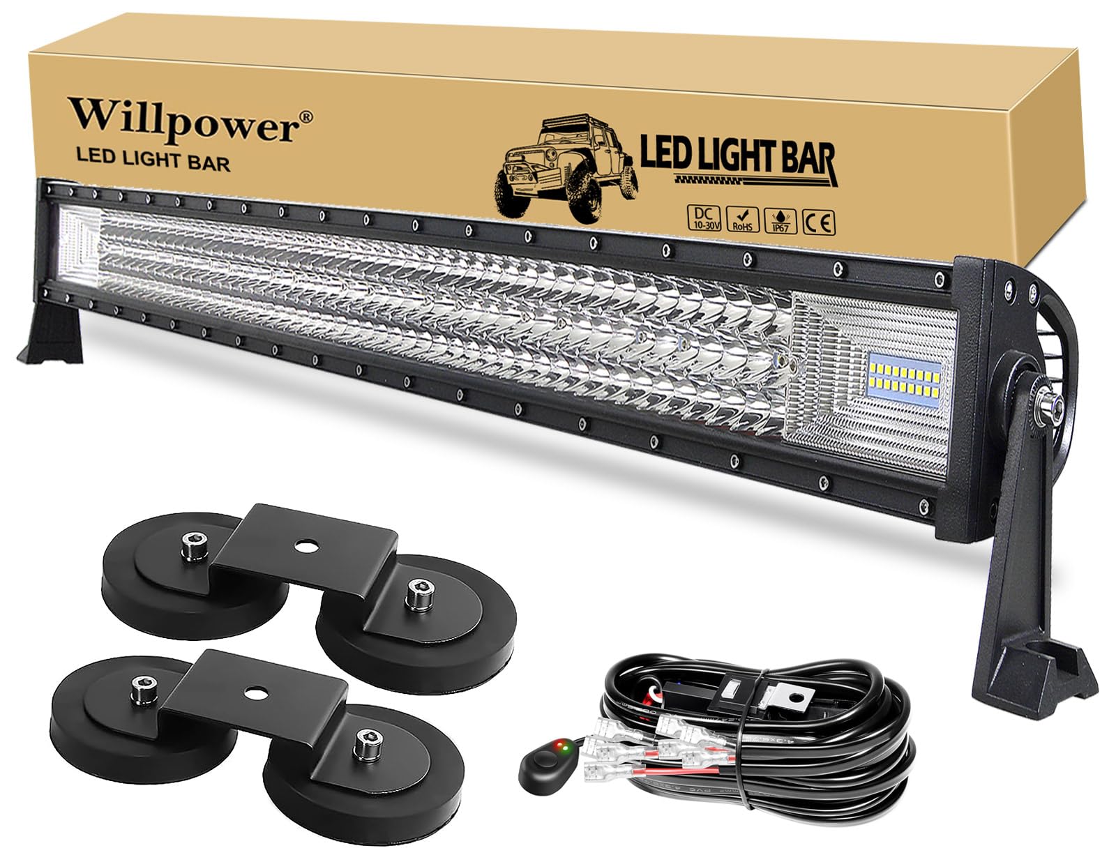 Willpower Led Arbeitsscheinwerfer Bar Gerade, 42 Zoll 540W Balken 12V Mit Magnethalterung Und Kabelbaum - Wasserdicht Lightbar Auto Lichtbalken Scheinwerfer Für SUV Offroad ATV 4x4 Willpower Led Arbeitsscheinwerfer Bar Gerade, 42 Zoll 540W Balken 12V Mit Magnethalterung Und Kabelbaum - Wasserdicht Lightbar Auto Lichtbalken Scheinwerfer Für SUV Offroad ATV 4x4 von Willpower