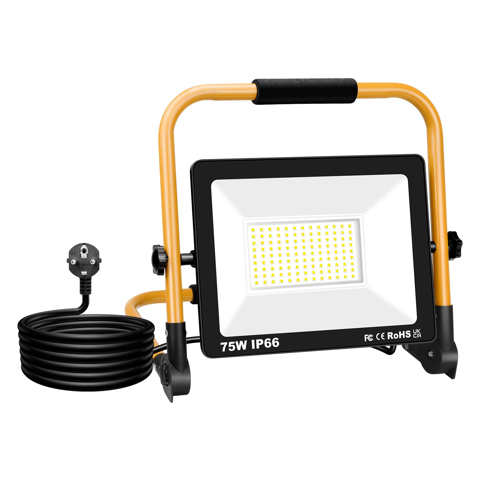 Willpower Tragbar LED Baustrahler 75W 7500LM LED Arbeitsstrahler mit Stecker Klappbügel LED Scheinwerfer 6000K Weiß IP66 Wasserdicht LED Strahler Fluter für Werkstatt Baustelle Garage Baustellen Willpower Tragbar LED Baustrahler 75W 7500LM LED Arbeitsstrahler mit Stecker Klappbügel LED Scheinwerfer 6000K Weiß IP66 Wasserdicht LED Strahler Fluter für Werkstatt Baustelle Garage Baustellen von Willpower