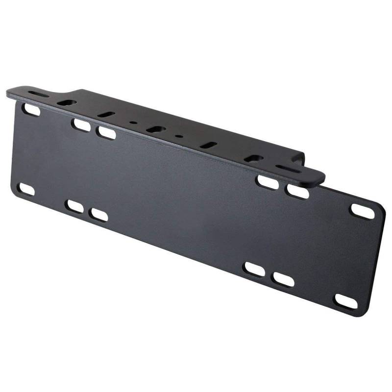 Willpower Universal Kennzeichenhalter Aluminium Nummernschildhalterung für Auto, Offroad, Trucks, Traktor, LKW, KFZ, Front Stoßstange Bull Bar für Led Arbeitsscheinwerfer Scheinwerfer Bar Schwarz von Willpower