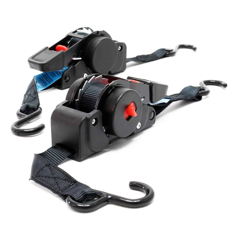 Wiltec 2X Automatik Zurrgurt 100 daN Zuglast LGF 0,2 m LGL 1,8 m PES Spanngurt von Wiltec