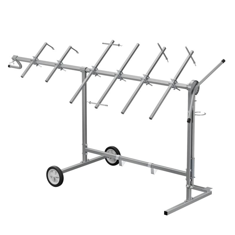 Wiltec Drehlackierständer 2300 x 610 x 1340 mm, mit 4 Haubenhalter und 2 Spoilerhalter, Lackierständer verstellbar für Kotflügel, Türen, Stoßstange, Lackierbock von Wiltec