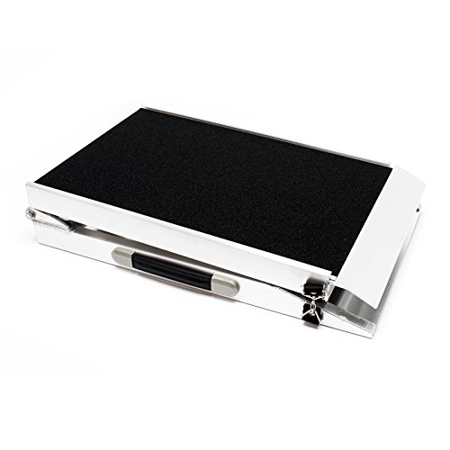 Hunderampe Tierrampe 1fach faltbar Aluminium rutschfeste Oberfläche 244 x 48cm 110kg von Wiltec