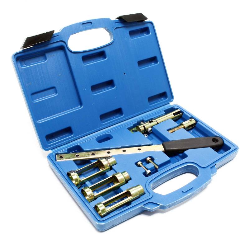 Wiltec Universal Ventilfederspanner Set 8-teilig, Ventilfederpresse für 8V, 12V, 16V Motoren, Ventilfeder Montage, Ventilschaftdichtung wechseln von Wiltec