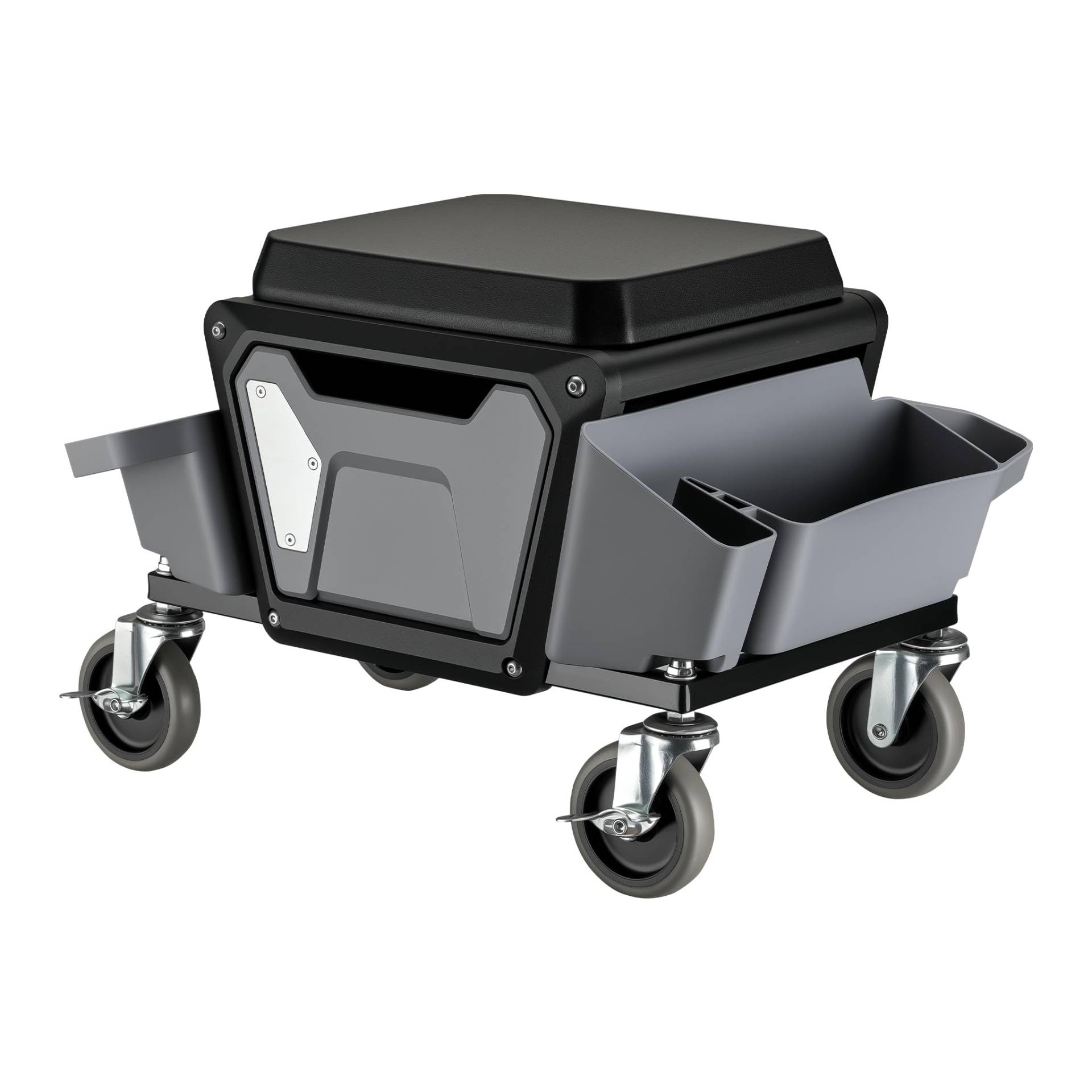 Wiltec Rollsitz 53 x 38 x 38 cm bis 120 kg, Werkstatthocker mit Rollen, Rollhocker mit Werkzeugablage, Werkstattstuhl mit Abnehmbarer Teileablage, Montagehocker mit Rädern Wiltec Rollsitz 53 x 38 x 38 cm bis 120 kg, Werkstatthocker mit Rollen, Rollhocker mit Werkzeugablage, Werkstattstuhl mit Abnehmbarer Teileablage, Montagehocker mit Rädern von Wiltec