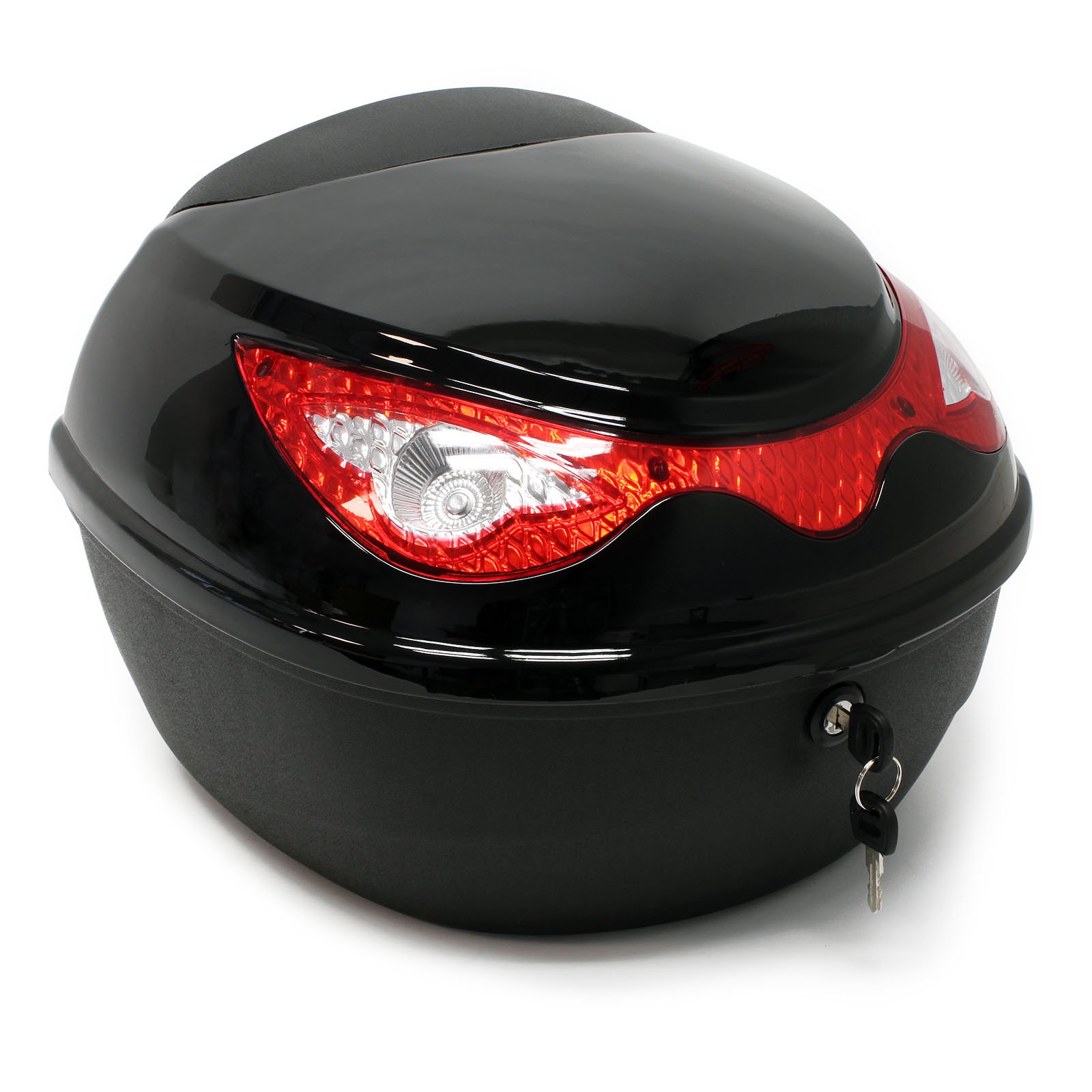 Wiltec Top Case 380x400x300 mm, 22 L, schwarz glänzend und matt, für Roller, Motorrad oder Quad, Helmkoffer, Rollerkoffer, Motorradkoffer von Wiltec
