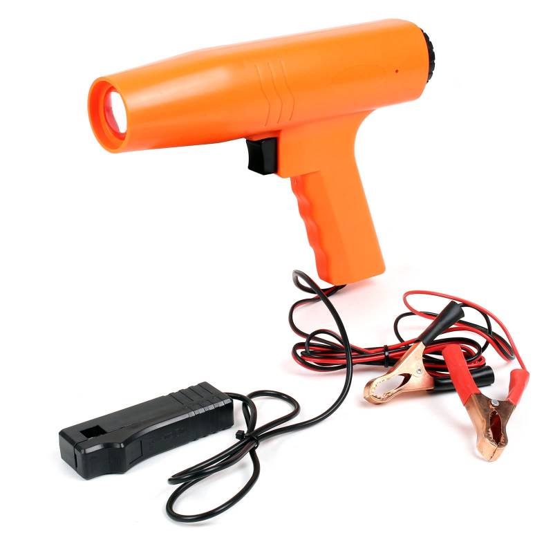 Wiltec Zündlichtpistole 12V Zündung, 250 x 55 x 180 mm, bis 8000 U/min, Blitzpistole Stroboskoplampe, Zündzeitpunkt einstellen, Zündung von Wiltec