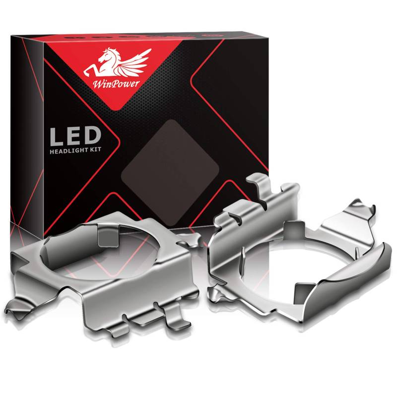 WinPower H7 LED Birne Base Clips Adapter Halter Haltefedern Unterstützung Umwandlung Zubehör Kompatibel mit Volkswagen/Ford/Mercedes/Toyota/Opel/Volvo/Skoda/Nissan die meisten Modelle usw., 2 Stücke von WinPower