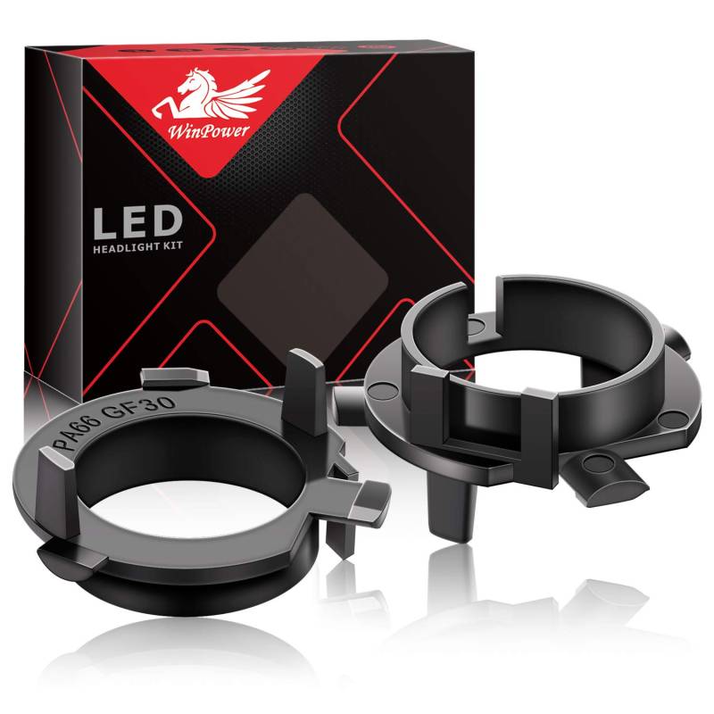 WinPower H7 LED Glühbirnenhalterung Halterung Klammern Adapter Basis Clips Unterstützung Lampenfuß Kompatibel mit Kia/Hyundai/Nissan/Mitsubishi usw., 2 Stück von WinPower