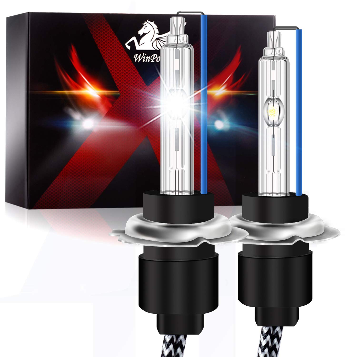 WinPower H7 Xenon-Lampen 55W HID Lichtlampe Autoscheinwerfer Ersatzlampe 8000K Eisblau, 2 Stück von WinPower