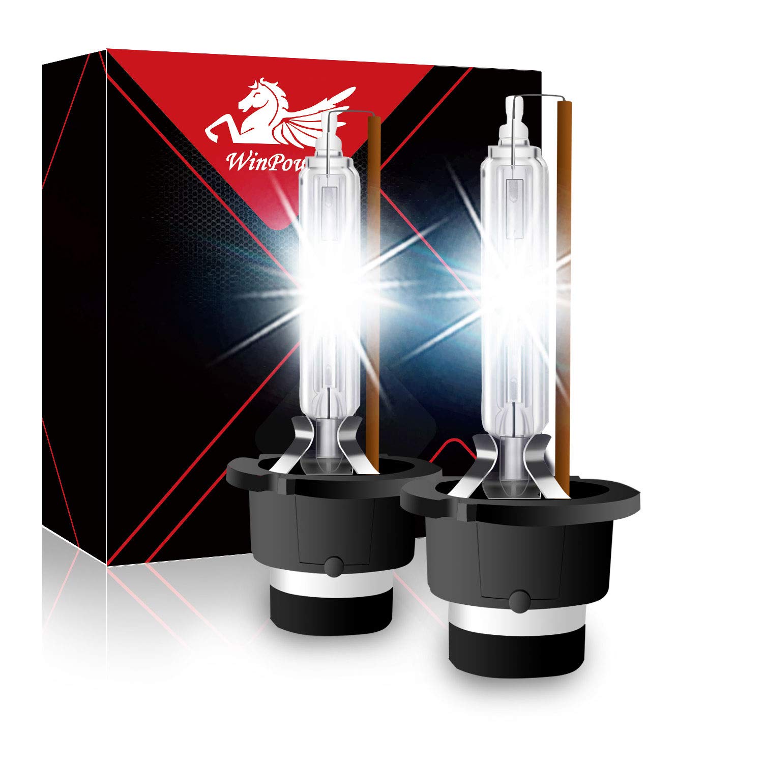 WinPower D4S 35W Xenon Brenner Scheinwerferlampe Entladungslampe Kit austauschen für Auto HID Birne 4300K Hellgelb Licht (2 Lampen) von WinPower