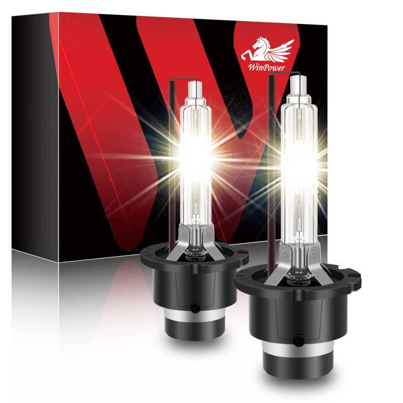 WinPower D4S 35W Xenon Brenner Scheinwerferlampe Entladungslampe Kit austauschen für Auto HID Birne 4300K Hellgelb Licht (2 Lampen) von WinPower