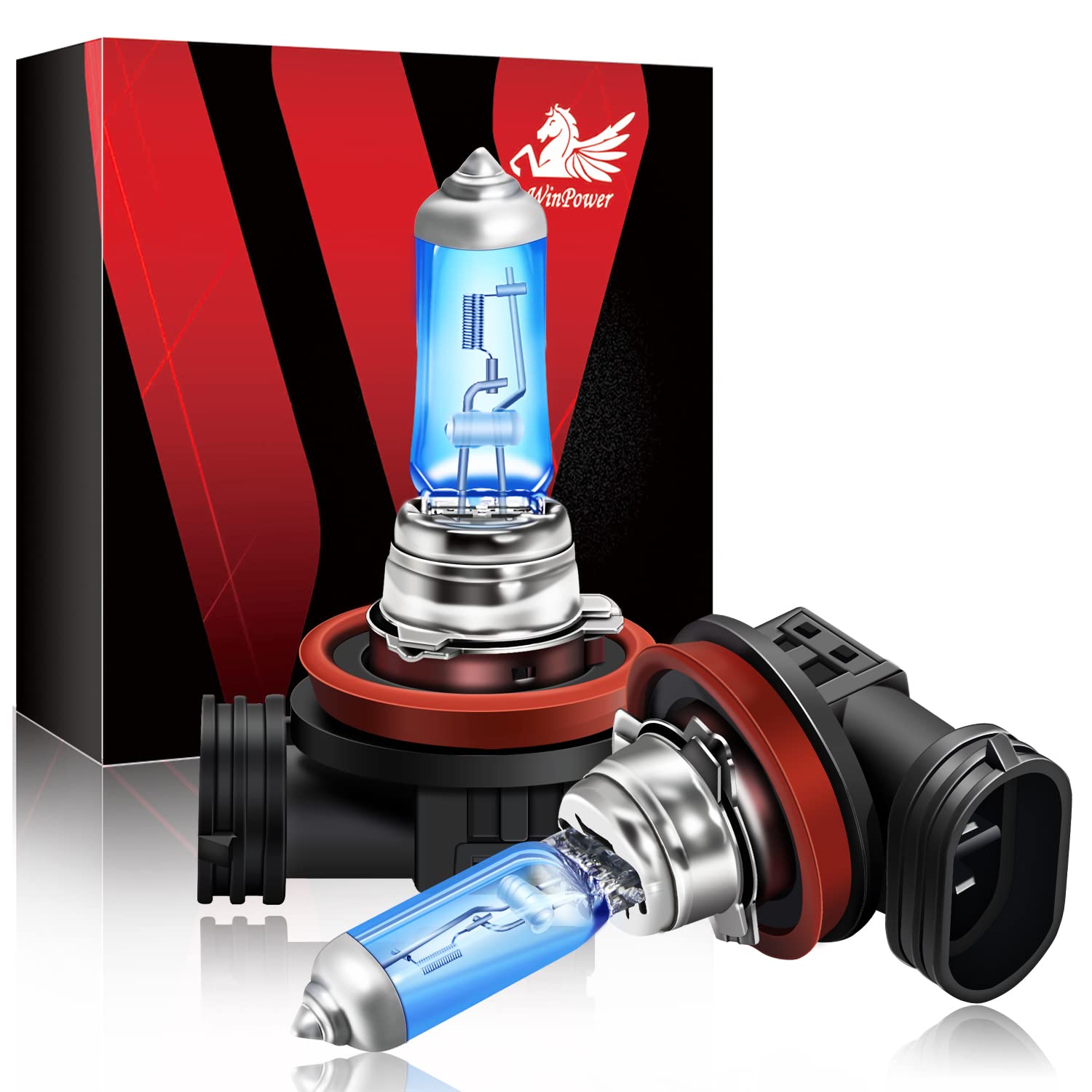 WinPower H11 55W Halogen Nebelscheinwerfer Scheinwerferlampen 5000K Warmweiß Superhelle Fernlicht/Abblendlicht Scheinwerferlampe 12V Auto, 2 Stück WinPower H11 55W Halogen Nebelscheinwerfer Scheinwerferlampen 5000K Warmweiß Superhelle Fernlicht/Abblendlicht Scheinwerferlampe 12V Auto, 2 Stück von WinPower