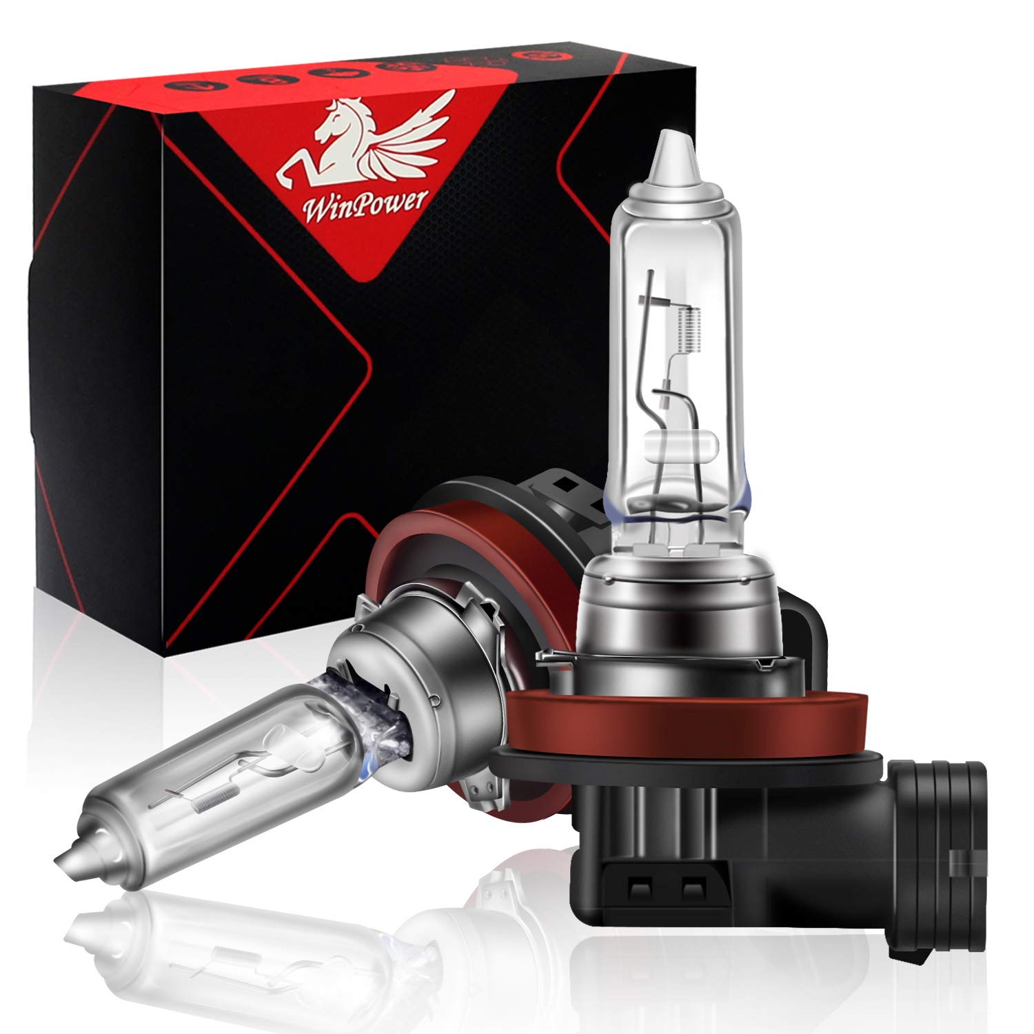 WinPower H9 12V 65W Glühbirnen Halogen Lampe Fernlicht 3000K Gelb Birne für Original Scheinwerfer Ersetzen, 2 Stück von WinPower