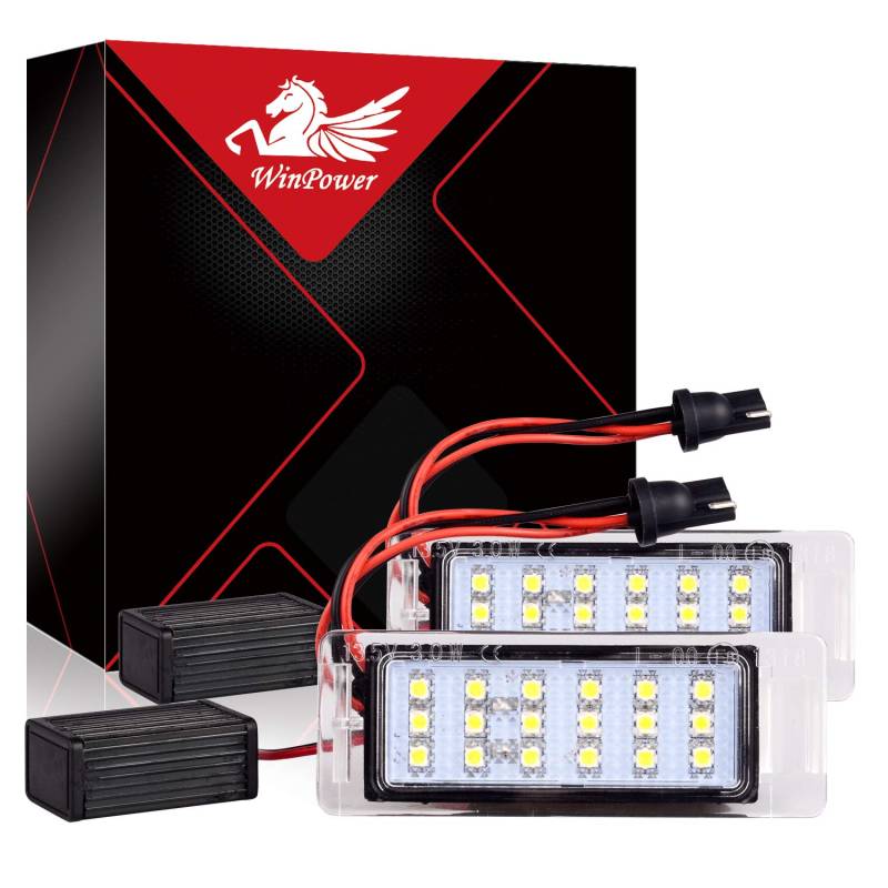 WinPower Kennzeichen Glühbirne Heckleuchten Lampen SMD 6000K Weiß Fehlerfreie Lampen für Camaro Cruze usw., 2 Stück von WinPower