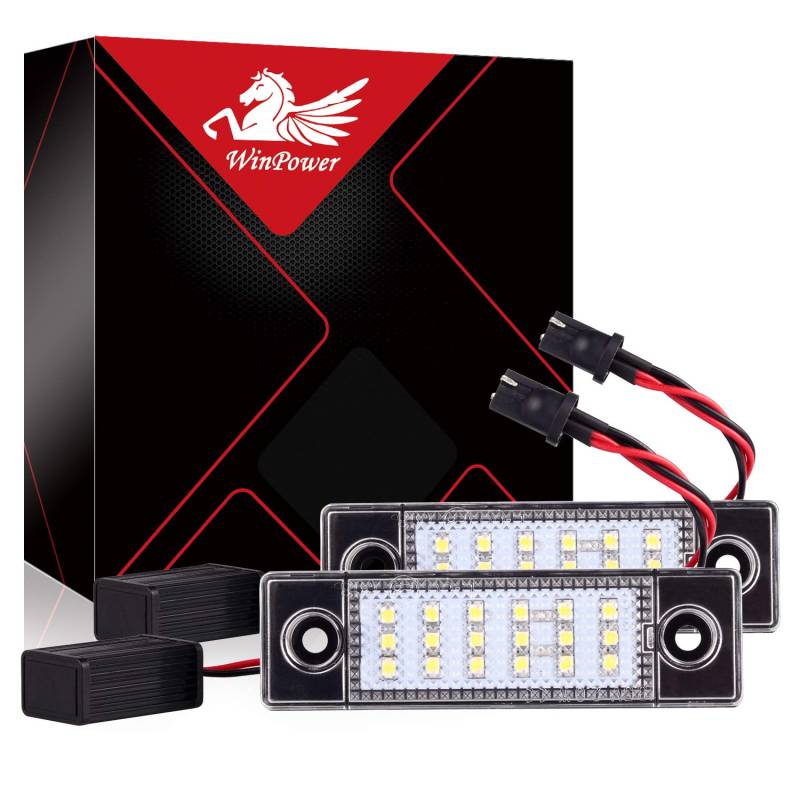 WinPower Kennzeichenbeleuchtung Nummernschildlampe Glühbirne 18 SMD Weiß Fehlerfrei Rückseite Kompatibel mit Chevrolet Cruze 2010-2015, 2 Stück von WinPower