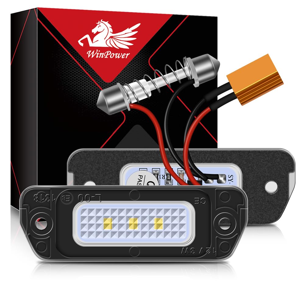 WinPower Kennzeichenleuchte 3SMD Nummernschildbeleuchtung Kompatibel mit Mercedes-Benz ML GL R Klasse W164 X164 W251 V251, 6000K Weiß Canbus Kein Fehler, 2 Stück WinPower Kennzeichenleuchte 3SMD Nummernschildbeleuchtung Kompatibel mit Mercedes-Benz ML GL R Klasse W164 X164 W251 V251, 6000K Weiß Canbus Kein Fehler, 2 Stück von WinPower