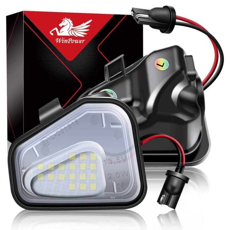 WinPower Umfeldbeleuchtung LED Spiegel Umgebungslicht Weiß Fehlerfrei Kompatibel mit Passat B7/CC Käfer EOS Jetta6 Scirocco3 usw., 2 Stück. von WinPower