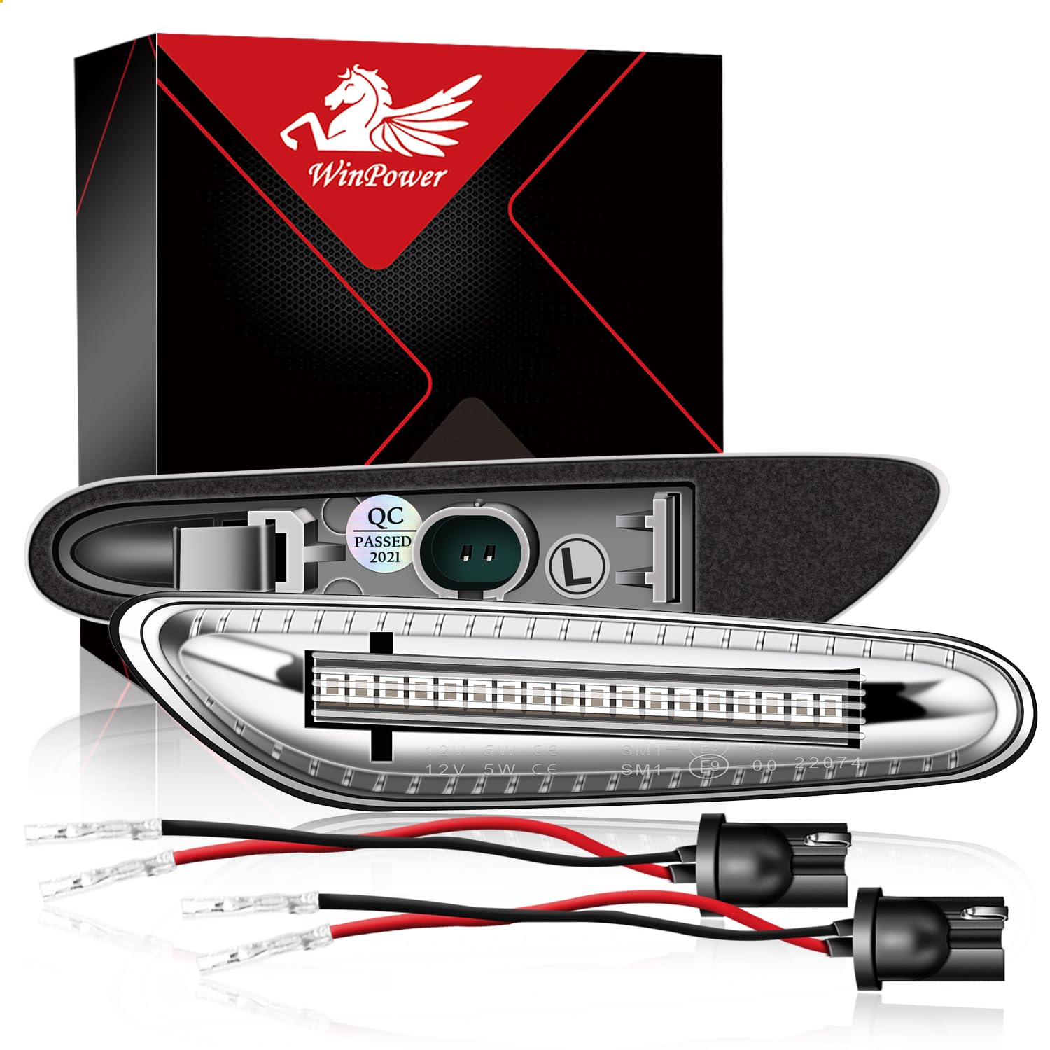 WinPower Seitenmarkierung Signal Licht anmachen Sequenzieller Blinker Fehlerfrei Kompatibel mit BMW E90 E91 E92 E93 E60 E87 E82 E46 usw., 2 Stück von WinPower