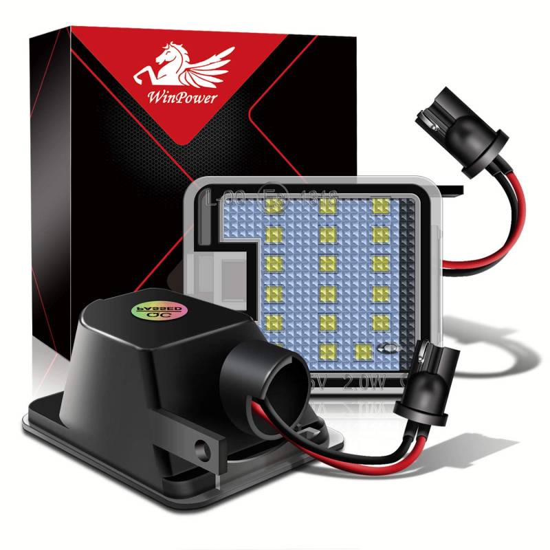 WinPower Umfeldbeleuchtung Pfützenleuchten Lampe unter dem Außenspiegel Weiß Fehlerfrei Kompatibel mit Escape Focus3 Galaxy WA6 Kuga1/2 Mondeo4/5 CMax SMax WA6/MK2 usw., 2 Stück. von WinPower