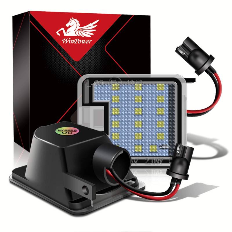 WinPower Umfeldbeleuchtung LED Spiegel Umgebungslicht mit E-Prüfzeichen Weiß Fehlerfrei Kompatibel mit Ford Kuga MK2 MK3/ C-Max/S-Max/Mondeo/Escape/Galaxy, 2 Stück von WinPower