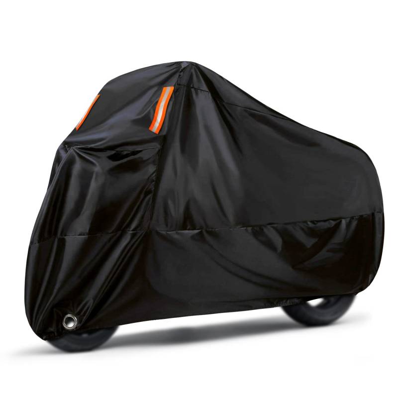 WinPower wasserdichte Motorradabdeckung für den Außenbereich, Allwetterschutz, Winter, Schnee, universelle Motorradabdeckung, 294,6 x 109,2 x 139,7 cm, 4XL von WinPower