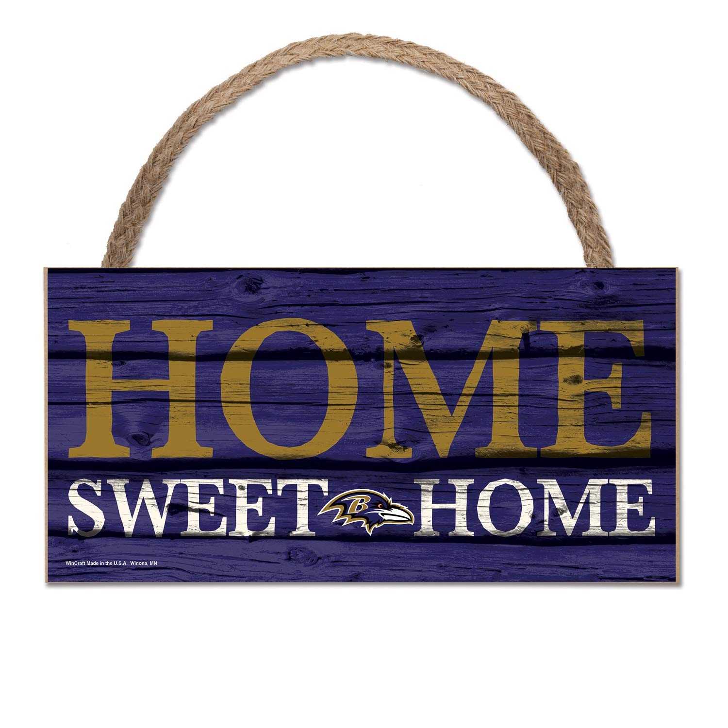 Wincraft NFL Schild aus Holz Baltimore Ravens Holzschild Wood Slogan Home Sweet Home von Wincraft
