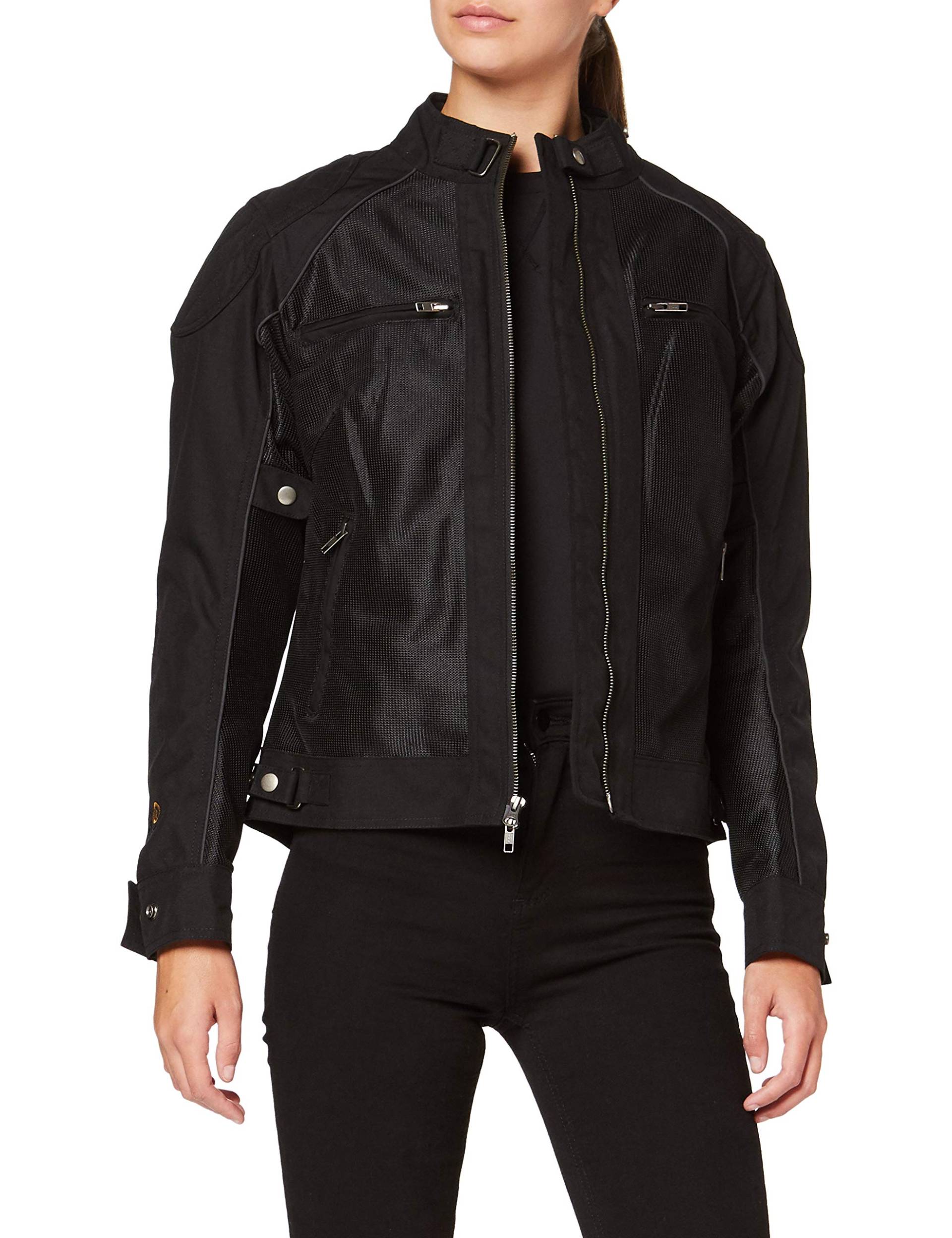 Windsoroyal Motorradjacke Nottingham für Damen, für Frühling/Sommer, Schwarz, L von Windsoroyal