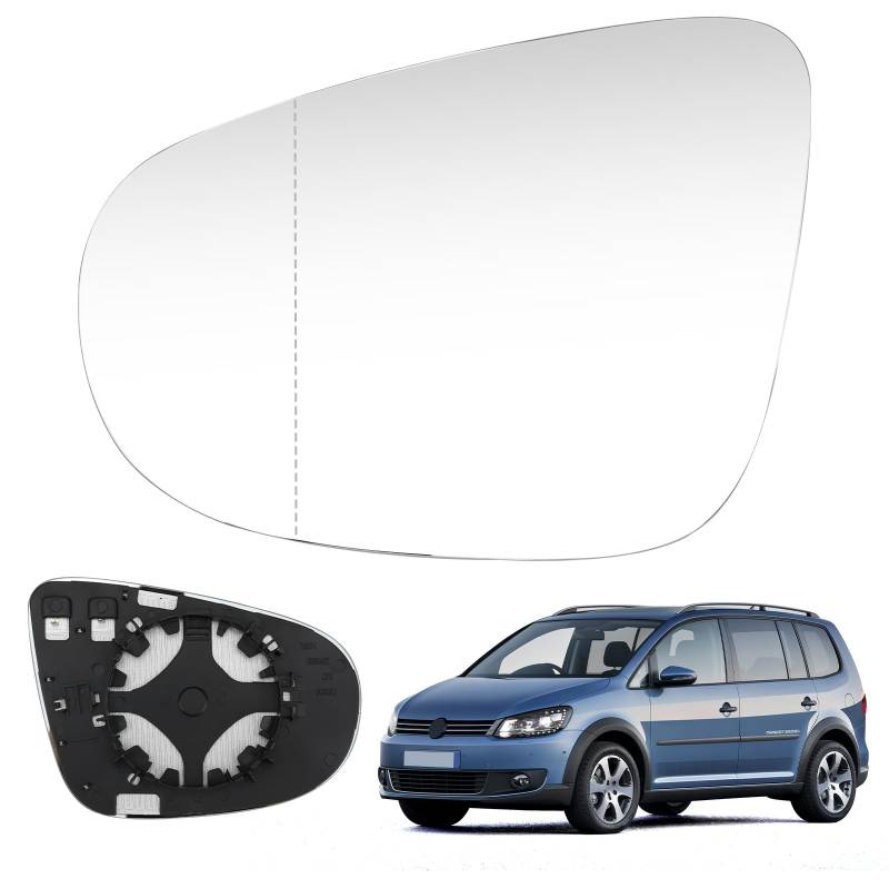 Rückspiegelglas Spiegelglas Auto Außen Spiegelglas Ersatz Beheizbar Außenspiegel Kompatibel mit VW Touran (2010-2014) (Links) von WingFly