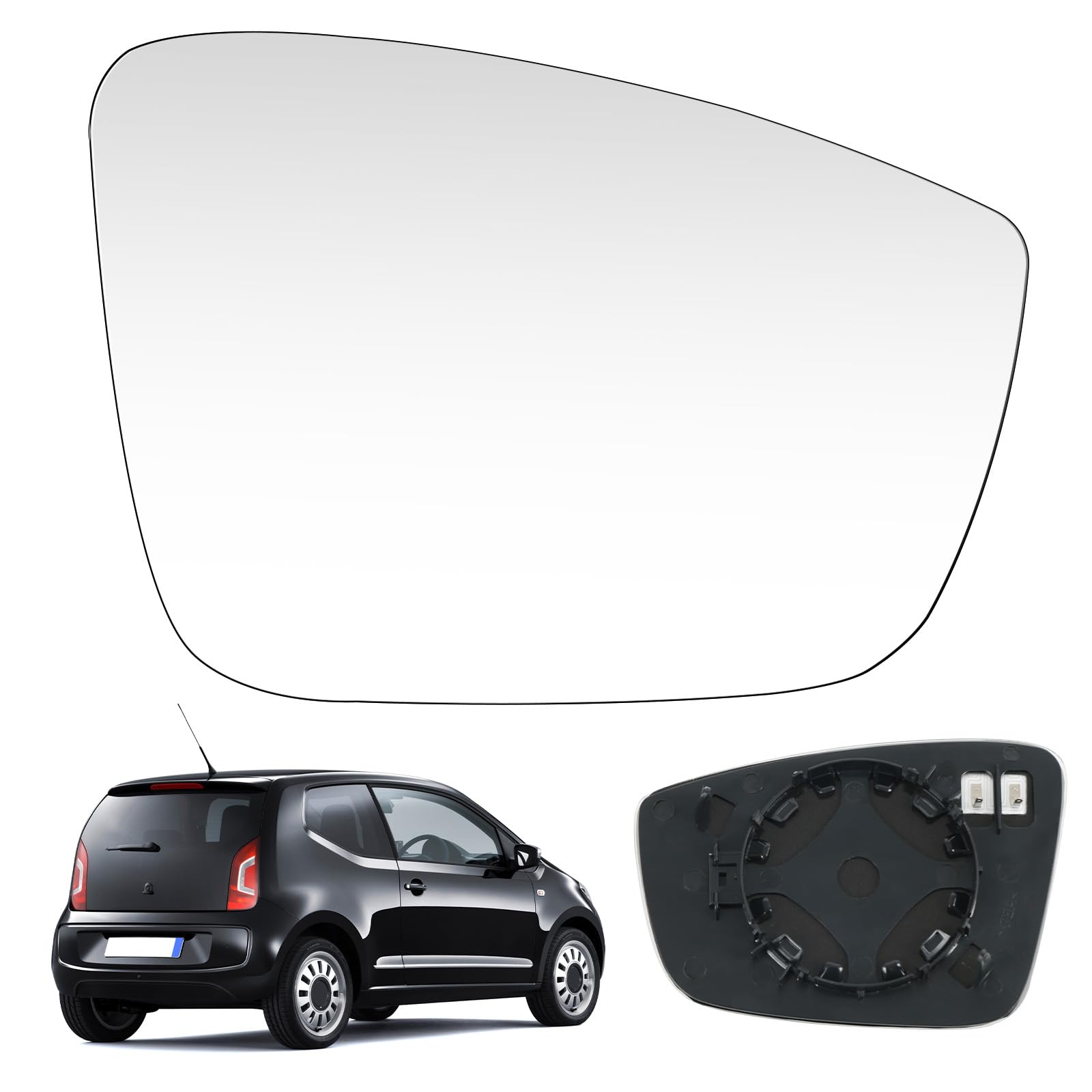 Rückspiegelglas Spiegelglas Auto Außen Spiegelglas Ersatz Beheizbar Außenspiegel Kompatibel mit VW UP(2011-2016) (Rechts) von WingFly