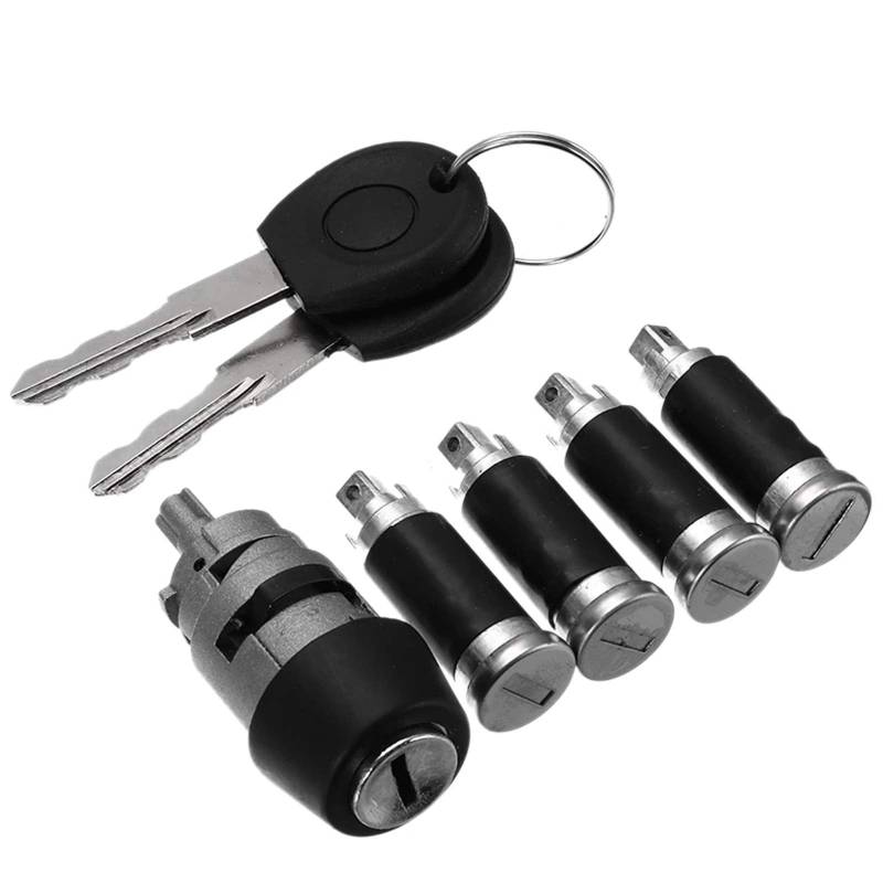 Start Key Lock Schalter 4 Zündkabel und Schließzylinder Satz für VW T4 Transporter Caravelle MK IV von WingFly
