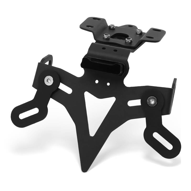 WingFly Kennzeichenhalter Motorrad, LED-Licht Motorrad Kennzeichenhalter, Einstellbarer Winkel kennzeichenhalterung, Universal Nummernschildhalter, für Yamaha MT-07 MT07 FZ-07 von WingFly